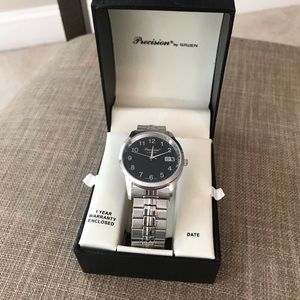 Men’s silver watch, new in gift box